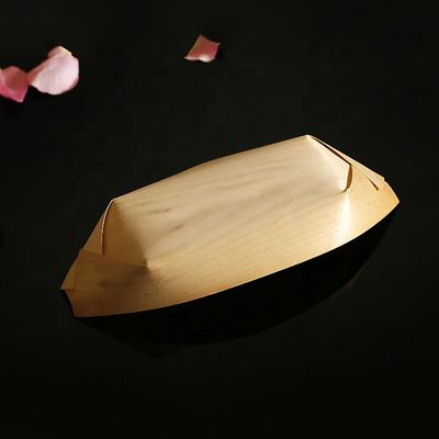 Προσαρμοσμένο λογότυπο Αποδεκτό Birch Bamboo Boat Shape Sailing Wood Sushi Tray