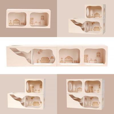 Πνεύσιμο ξύλινο σπίτι μικρών ζώων Προσαρμόσιμο θάλαμο για κρυψώνα και εξερεύνηση