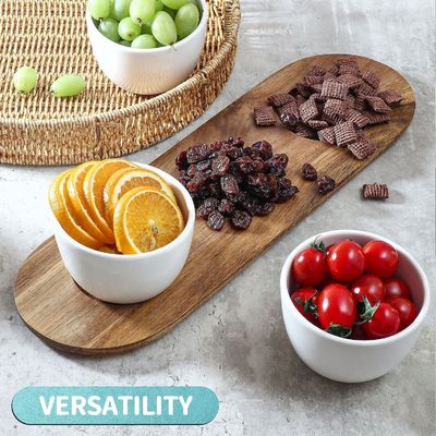 Ακασία ξύλινο δίσκο τσιπ και βύθιση σερβίρισμα σετ με ξύλινο απλό χρώμα ή το χρώμα σας