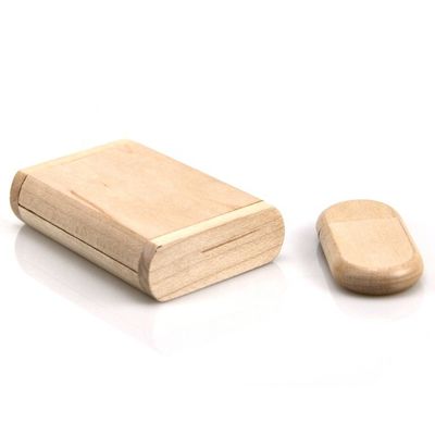 Χρώμα Maple Wood 32GB USB Flash Drive με προσαρμοσμένο λογότυπο και συσκευασία