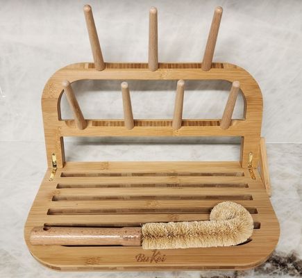 Ταξινομία Ταξιδιωτικά φιλικό μπουκάλι μπαμπού για βρέφη Ρακέτο στεγνώματος με βούρτσα και στεγνωτήρα