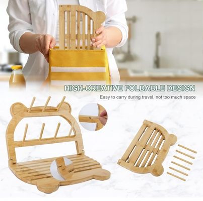 Κράτη για στεγνωτήρες μπουκαλιών από μπαμπού για γρήγορη ξήρανση και εξοικονόμηση χώρου