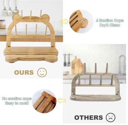 Κράτη για στεγνωτήρες μπουκαλιών από μπαμπού για γρήγορη ξήρανση και εξοικονόμηση χώρου