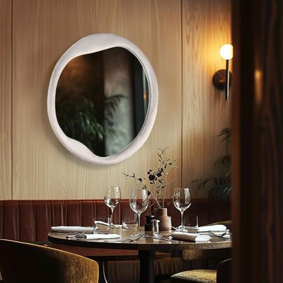 Ζωγραφισμένη φλαναλίνη τυλιγμένο ξύλινο πλαίσιο καθρέφτη μοναδικό ακανόνιστο τοίχο διακόσμηση για το σπίτι