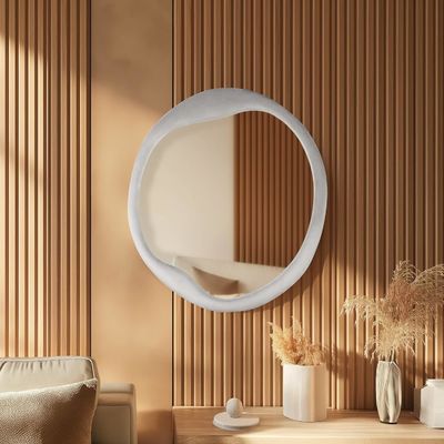 Ζωγραφισμένη φλαναλίνη τυλιγμένο ξύλινο πλαίσιο καθρέφτη μοναδικό ακανόνιστο τοίχο διακόσμηση για το σπίτι