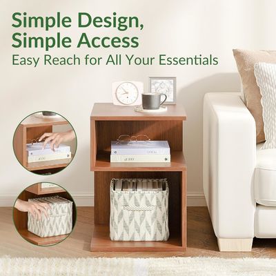 Μικροί χώροι Έπιπλα υπνοδωματίου Μινιμαλιστικό Τρίτο επίπεδο Τελικό τραπέζι με ανοιχτό αποθηκευτικό τραπέζι δίπλα στο κρεβάτι