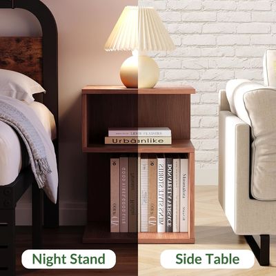 Μικροί χώροι Έπιπλα υπνοδωματίου Μινιμαλιστικό Τρίτο επίπεδο Τελικό τραπέζι με ανοιχτό αποθηκευτικό τραπέζι δίπλα στο κρεβάτι