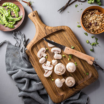 Μίνι Ακασία ξύλινη κοπή σανίδας με κύκλωμα τροφίμων ξύλινο σχεδιασμό και κάλυμμα μαχαίρι