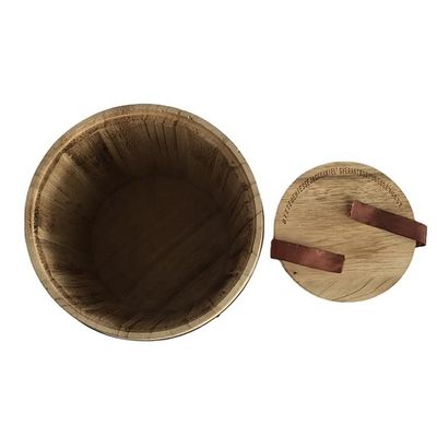 Μίνι βιοτεχνικά ξύλινα κόκκοι καφέ και βαρέλι αποθήκευσης γλυκών με εκτύπωση με μεταξοειδή οθόνη