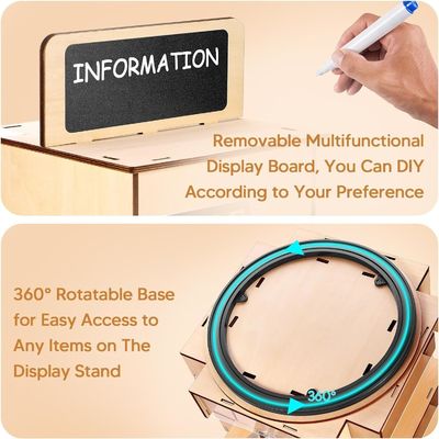 Ξύλινο υλικό από γυαλί ξύλινο ράφι για καρτ-ποστάλ με μικροσκοπικό δανειστικό μέγεθος