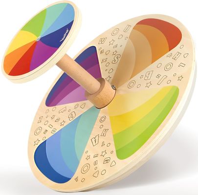 Ξύλινο κάθισμα περιστροφής καθίστε και περιστρέψτε μεγαλύτερο μέγεθος Laser Engrave Κλασικό παιχνίδι περιστροφής