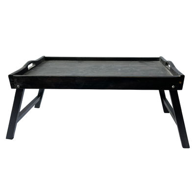 Τυπογραφία με μεταξένιο οθόνο Φυσικό πρωινό ξύλινο δίσκο κρεβατιού με αναδιπλούμενα πόδια Κουζίνα σερβίρισμα