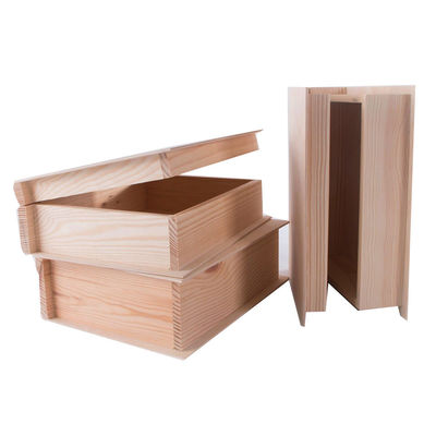 Προσαρμοσμένο πεύκο ξύλο χρωματικό βιβλίο σε σχήμα κουτί για φανταχτερή ατελείωτη ξύλινη δωρεάν χειροτεχνία