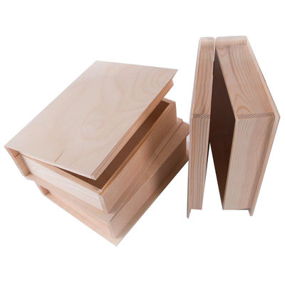 Προσαρμοσμένο πεύκο ξύλο χρωματικό βιβλίο σε σχήμα κουτί για φανταχτερή ατελείωτη ξύλινη δωρεάν χειροτεχνία