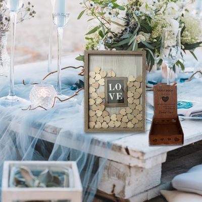 Γυαλί και ξύλο Ρομαντική διακόσμηση γάμου Custom Drop Top Frame με μεγάλη φωτογραφία εισαγωγή