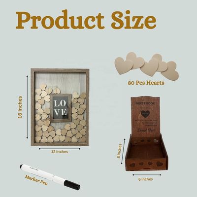 Γυαλί και ξύλο Ρομαντική διακόσμηση γάμου Custom Drop Top Frame με μεγάλη φωτογραφία εισαγωγή