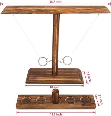 Ανάπτυξιακό παιχνίδι Σκληρό ξύλινο δαχτυλίδι Hook Toss Game για μπαρ ηλικιακό φάσμα 8 έως 13 ετών