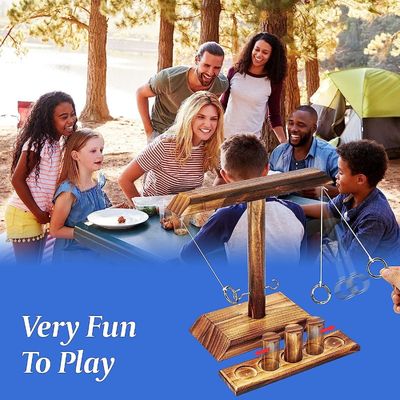 Ανάπτυξιακό παιχνίδι Σκληρό ξύλινο δαχτυλίδι Hook Toss Game για μπαρ ηλικιακό φάσμα 8 έως 13 ετών