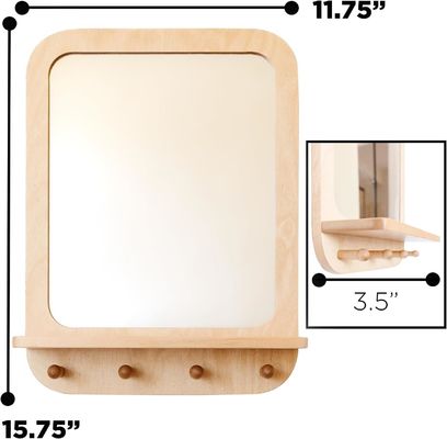 Κύκλος εισόδου καθρέφτης με γάντζους και οργανωτή ράφους Αυτοσυντηρητικό στυλ σχεδιασμού