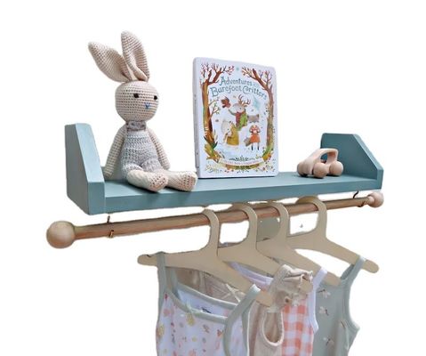 Καθώς το αίτημά σας Μπλε βρεφονηπιακό ράφι με ρούχα κρεμάστρα Να οργανώσετε τα ρούχα του παιδιού σας