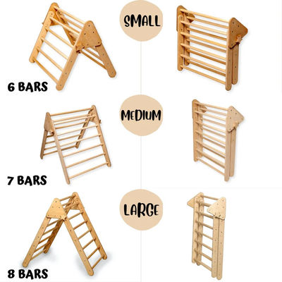 Προσαρμοσμένο εσωτερικό γυμναστήριο ξύλινο τριγωνικό σκαλοπάτι για παιδιά Πλατόπεδο Montessori