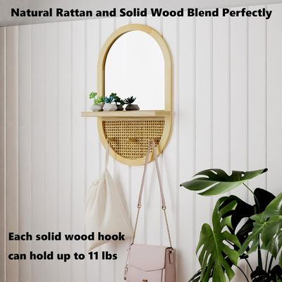 Δωμάτιο μπάνιο κρεβατοκάμαρα είσοδος καθρέφτες διακόσμησης καθρέφτη τοίχου με ράφι και γάντζους για παλτό ξύλινο πλαίσιο