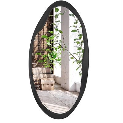 Χριστουγεννιάτικο οργανικό σχήμα ξύλινο καθρέφτη σε μαύρο για μπάνιο σαλόνι είσοδος κρεβατοκάμαρα