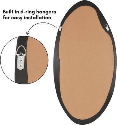 Χριστουγεννιάτικο οργανικό σχήμα ξύλινο καθρέφτη σε μαύρο για μπάνιο σαλόνι είσοδος κρεβατοκάμαρα