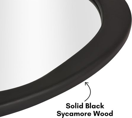 Χριστουγεννιάτικο οργανικό σχήμα ξύλινο καθρέφτη σε μαύρο για μπάνιο σαλόνι είσοδος κρεβατοκάμαρα