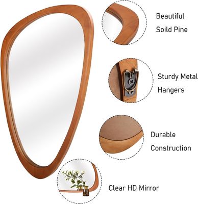 Όμορφη διακόσμηση σπιτιού Δωρεάν δείγμα για ασύμμετρο καθρέφτη ξύλο ακανόνιστος καθρέφτης