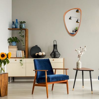 Όμορφη διακόσμηση σπιτιού Δωρεάν δείγμα για ασύμμετρο καθρέφτη ξύλο ακανόνιστος καθρέφτης