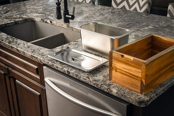 Ακασία ξύλινο κουτί κουζίνα λιπασματοποιητικό κουτί αντιτριβή ανοξείδωτο χάλυβα εισαγωγή και αποθήκευση κουβά