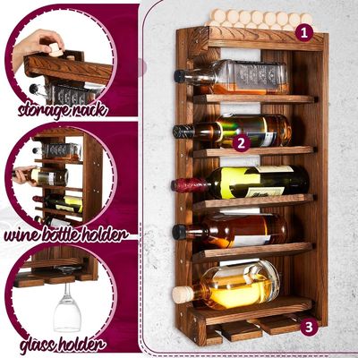 Σύγχρονη και κομψή βιντεοκαταθήκη αποθήκευσης κρατητήρα με μπουκάλι Stemware