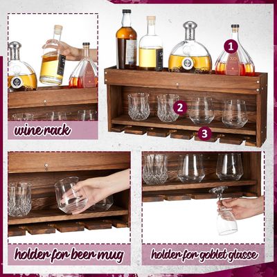 Σύγχρονη και κομψή βιντεοκαταθήκη αποθήκευσης κρατητήρα με μπουκάλι Stemware