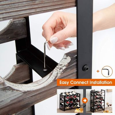 Λειτουργικό σχεδιασμό Πολυλειτουργικό ξύλινο ράφι κρασιού