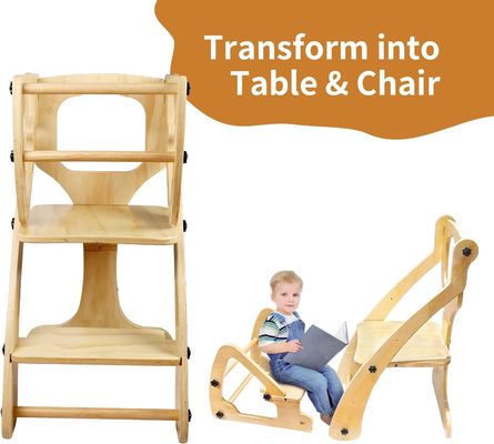 Σύγχρονο σχεδιασμό ξύλινο ρυθμιζόμενο ύψος βοηθητικός πύργος για βρέφη μάθηση και μαγείρεμα