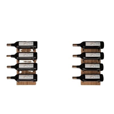 Τείχος τοποθετημένο ξύλινο ράφι κρασιού για τοίχο οθόνη μαύρα στηρίγματα Custom 8 μπουκάλι αποθήκευση