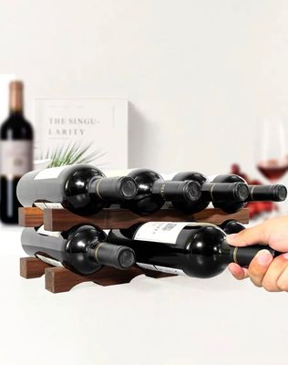 Επικεφαλίδα Φιάλες κρασιού Ρακ ξύλινο ράφι για την οργάνωση εξοικονόμησης χώρου