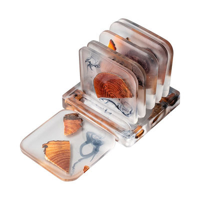 Δωρεάν δείγματο Χρέωση Θερμομόνωση Sublimation Coasters με ξύλινο και ρητίνη υλικό