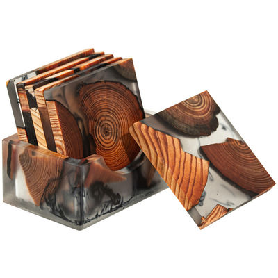 Δωρεάν δείγματο Χρέωση Θερμομόνωση Sublimation Coasters με ξύλινο και ρητίνη υλικό