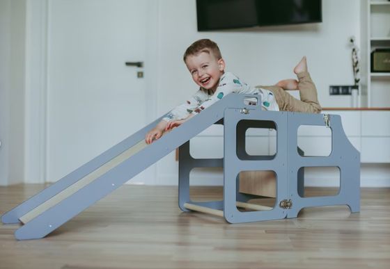 Ταχυδρομική συσκευασία Σπιτικό κουζίνα Πύργος 3in1 Δυνατό να αναδιπλωθεί Στάδιο Στάλος Γραφείο Σλάιντ για παιδιά