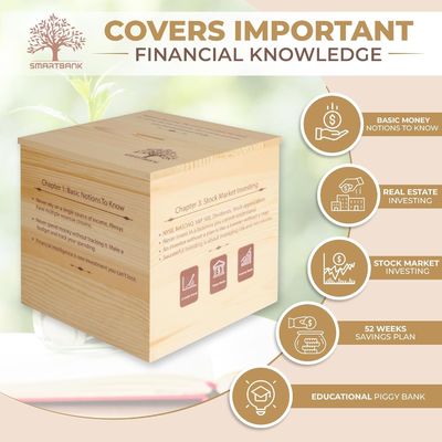 Ξύλινο Piggy Bank Εκπαιδευτικό μη αναδιπλούμενο ράφι για αγόρια και κορίτσια Μεγάλο αδιάσπαστο σχεδιασμό