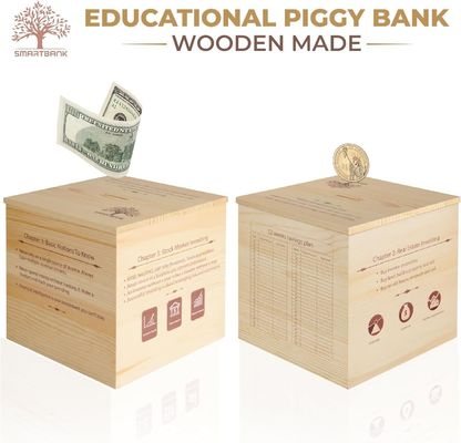 Ξύλινο Piggy Bank Εκπαιδευτικό μη αναδιπλούμενο ράφι για αγόρια και κορίτσια Μεγάλο αδιάσπαστο σχεδιασμό