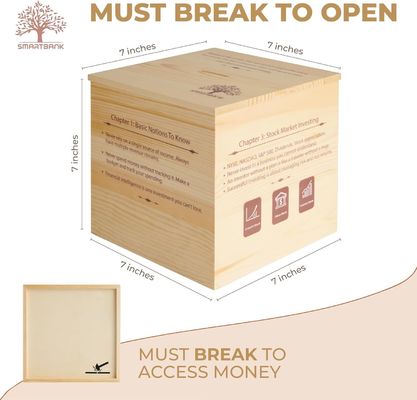 Ξύλινο Piggy Bank Εκπαιδευτικό μη αναδιπλούμενο ράφι για αγόρια και κορίτσια Μεγάλο αδιάσπαστο σχεδιασμό