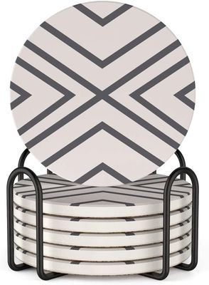 Προσαρμοσμένη στρογγυλή 4' 6pcs Μαρμάρινο ζωγραφισμένο απορροφητική πέτρα κεραμική ελαστική με σταθμό