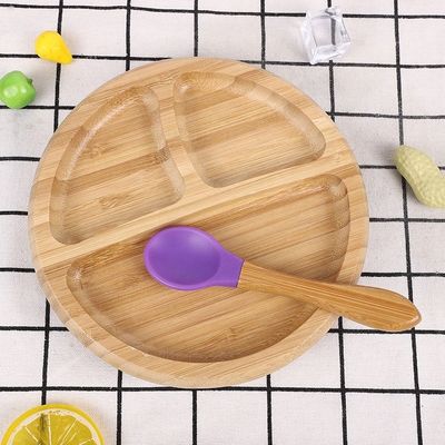 Πλάκα για μωρά από μπαμπού Πλάκα για επιδόρπιο Πλάκα για παιδιά Πλάκα για τραπέζι με σύνολο μαγνητοσκοπικών μαχαιριών