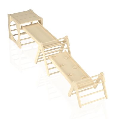 5 σε 1 Τριγωνικά παιχνίδια αναρρίχησης ξύλινα παιδικά γυμναστήριο αναρρίχησης με ράμπα και διαδρόμιο