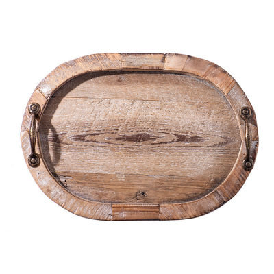 Μεταλλικό χειριζόμενο ξύλινο δίσκο για τσάι και ελεύθερο χρόνο Προσαρμόσιμο