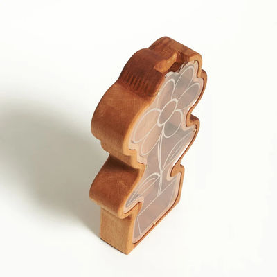 202407 Δωρεά Πάσχα Πυραυλικός Τράπεζα Νομισμάτων για Παιδιά χειροποίητο ξύλινο λουλούδι της Νταϊζί Φυτό Piggy Τράπεζα