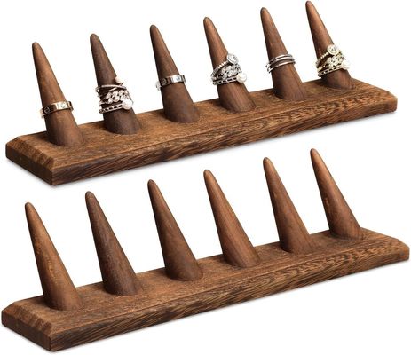 Διπλό επίπεδο Custom ξύλινο κοσμήματα δακτυλίδι δείγμα αγκαλιάς οργανωτής με σχεδιασμό λογότυπο